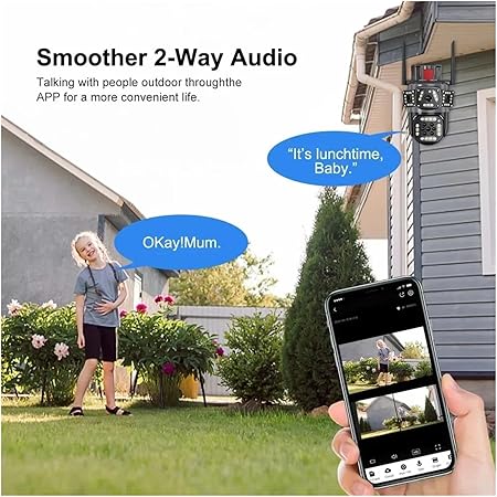 8MP PTZ WiFi 4K Dual Lens Screen Camera Outdoor Three Screens Protection Motion Detection Outdo