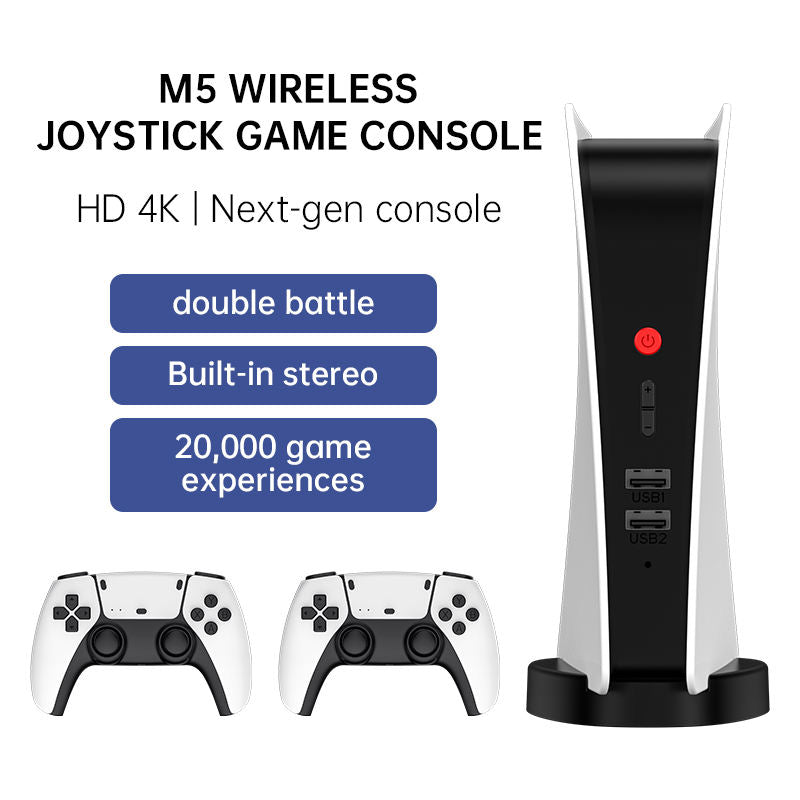 M5 Video Game Console 2.4G Double Wireless Controller 4K 20000+ 128GB Retro Games For PS1/GBA/FC/MD