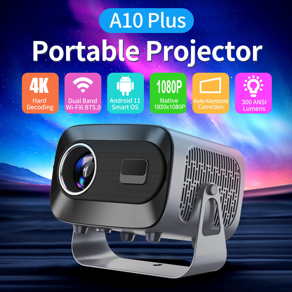 A10 Plus Smart Android Projector High Brightness 4K LED