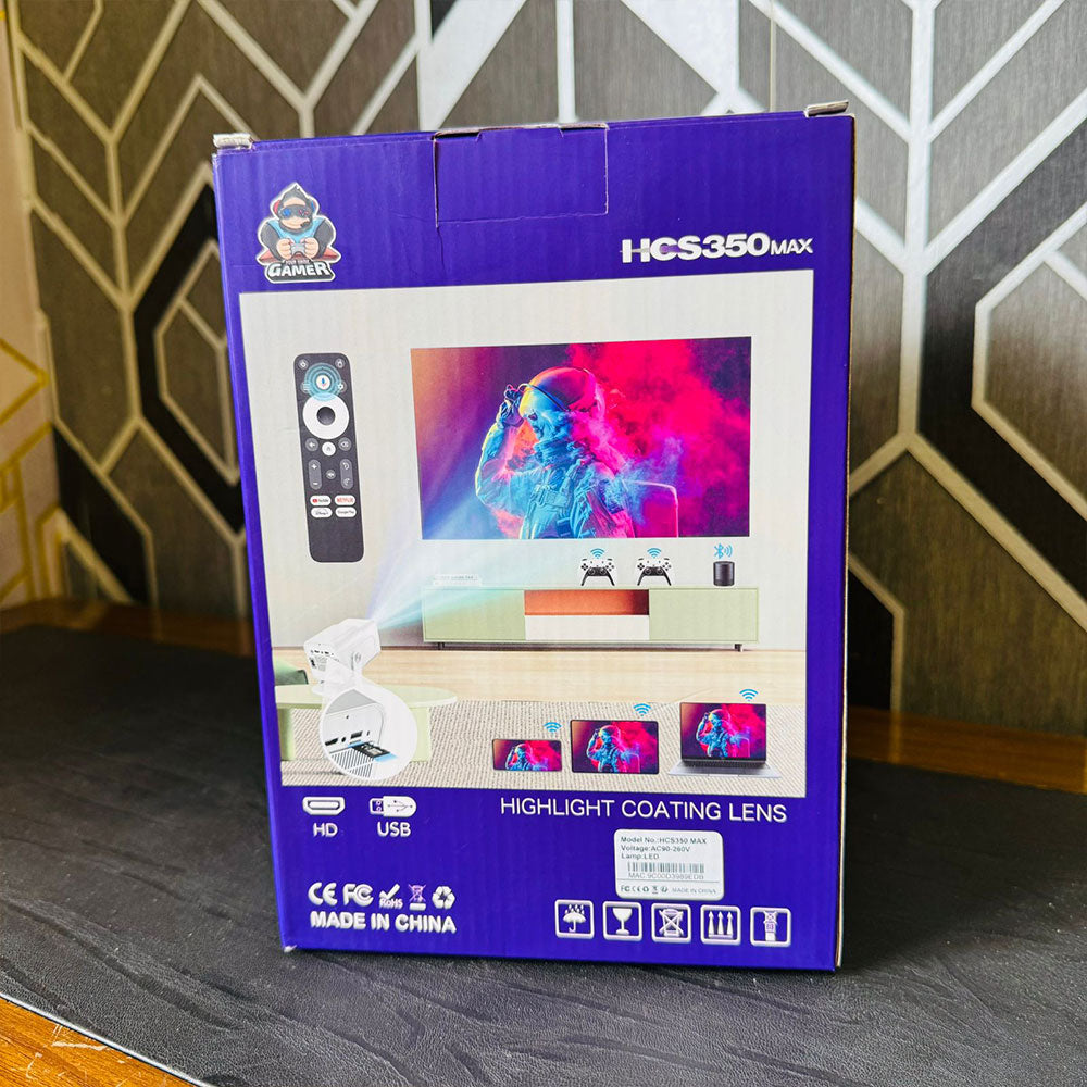 HCS350 Max Android Gaming Projector  With 02 Wireless Controller