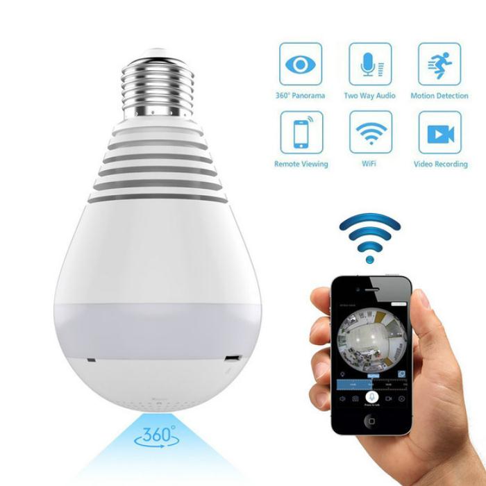 Night Vision Camera 360 Degree Panoramic CCTV Security Wireless IP Wifi Light Bulb Camera V380