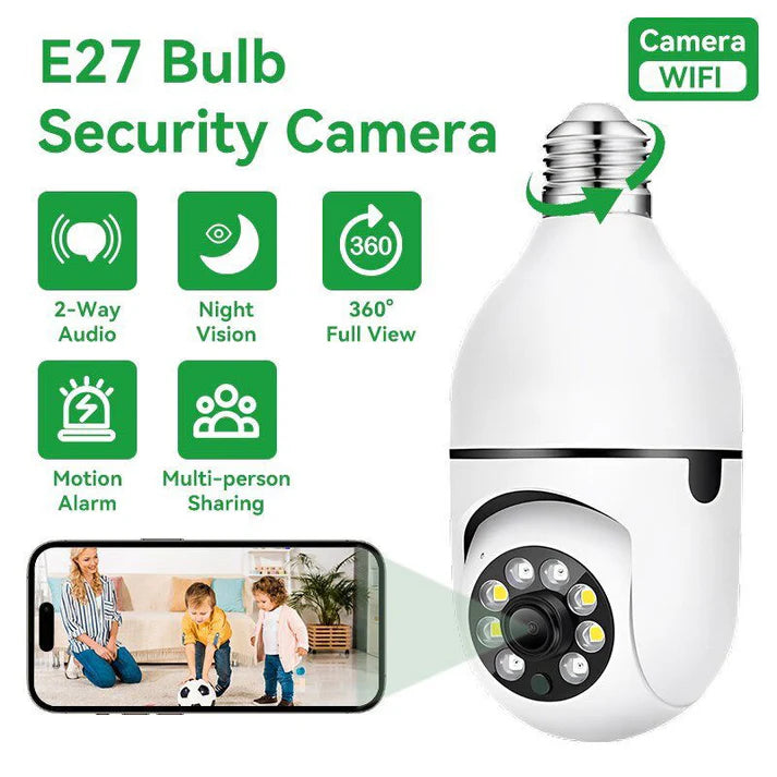 2024 Wifi Smart Camera Bulb Camera 360 Rotate 2Mp Camera