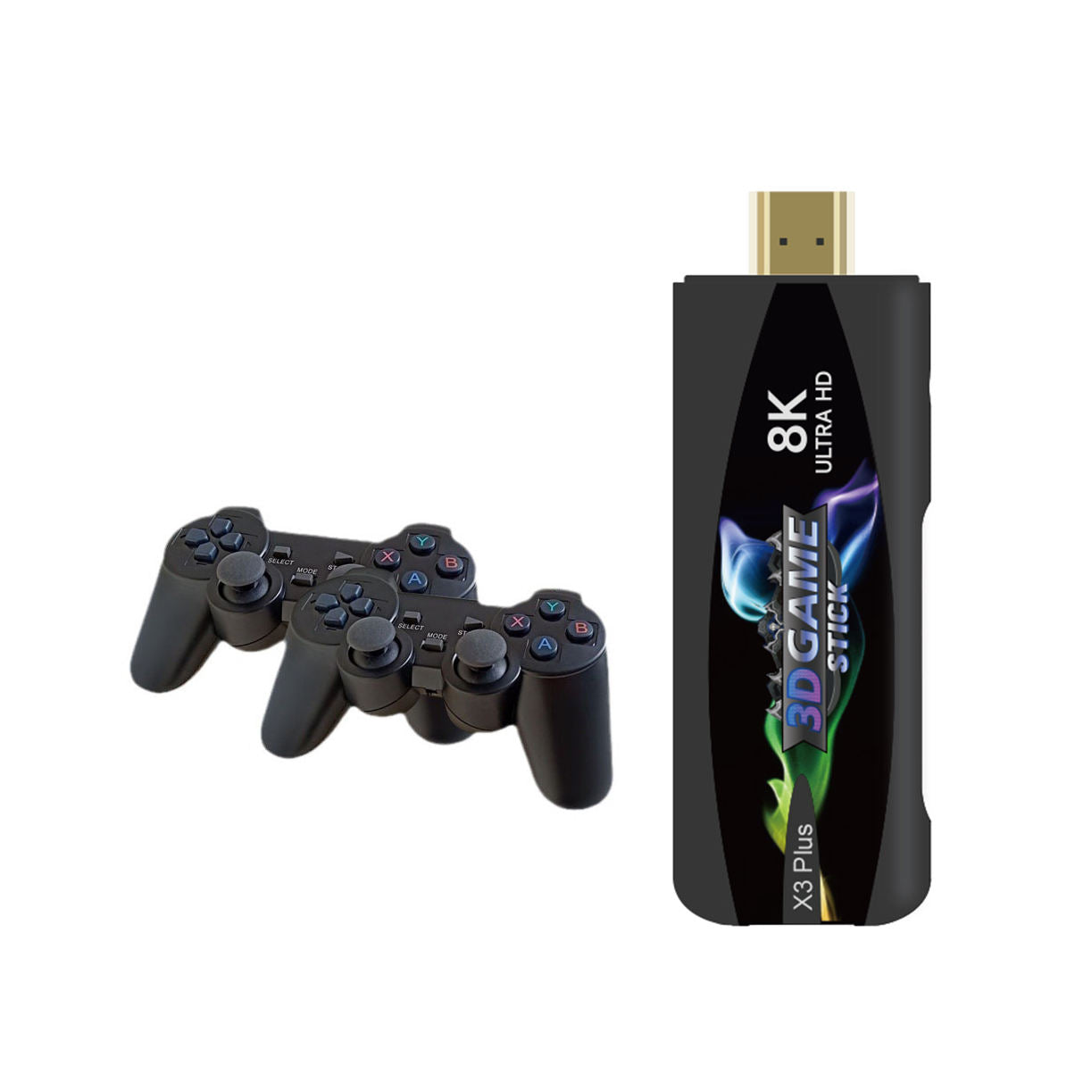 X3 PLUS Game Console Retro Gaming Tv Stick 4K Double Wireless Controller 11k Channels Free