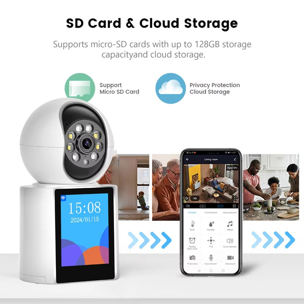 HD 3MP Video Calling WiFi Camera Indoor 3 Inch Screen Wireless Cameras For Home/Elder/Pet/Dog