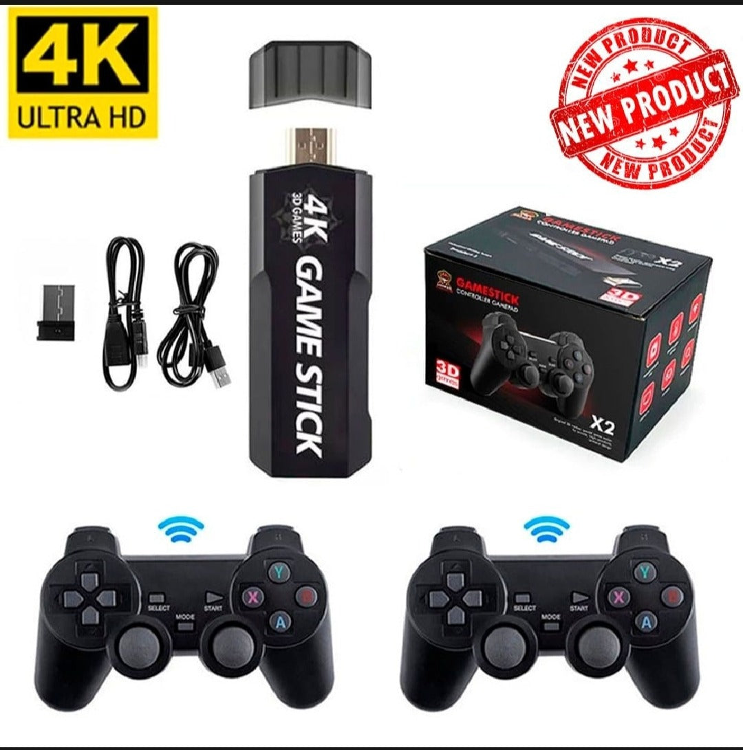 X2 Plus 4K Game Stick 64G Built-in 37000 3D Games 40+ Simulators for N64/PSP HD Video Game Console